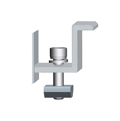 Endklemmen mit Schraube M8 für gerahmte Module Höhe 30mm AluF25 L=70mm A=30mm Alu  schwarz eloxiert 20µmAlu