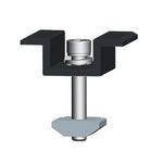 schwarz eloxiert Mittelklemmen mit Schraube M8 für gerahmte Module AluF25 L=70mm B=36mm